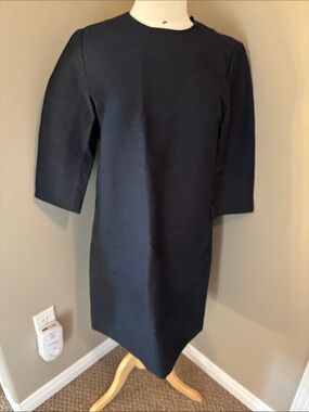 Lord and Taylor Classic Black Sheath Dress - Elegant Short Sleeve Dress Size 8
